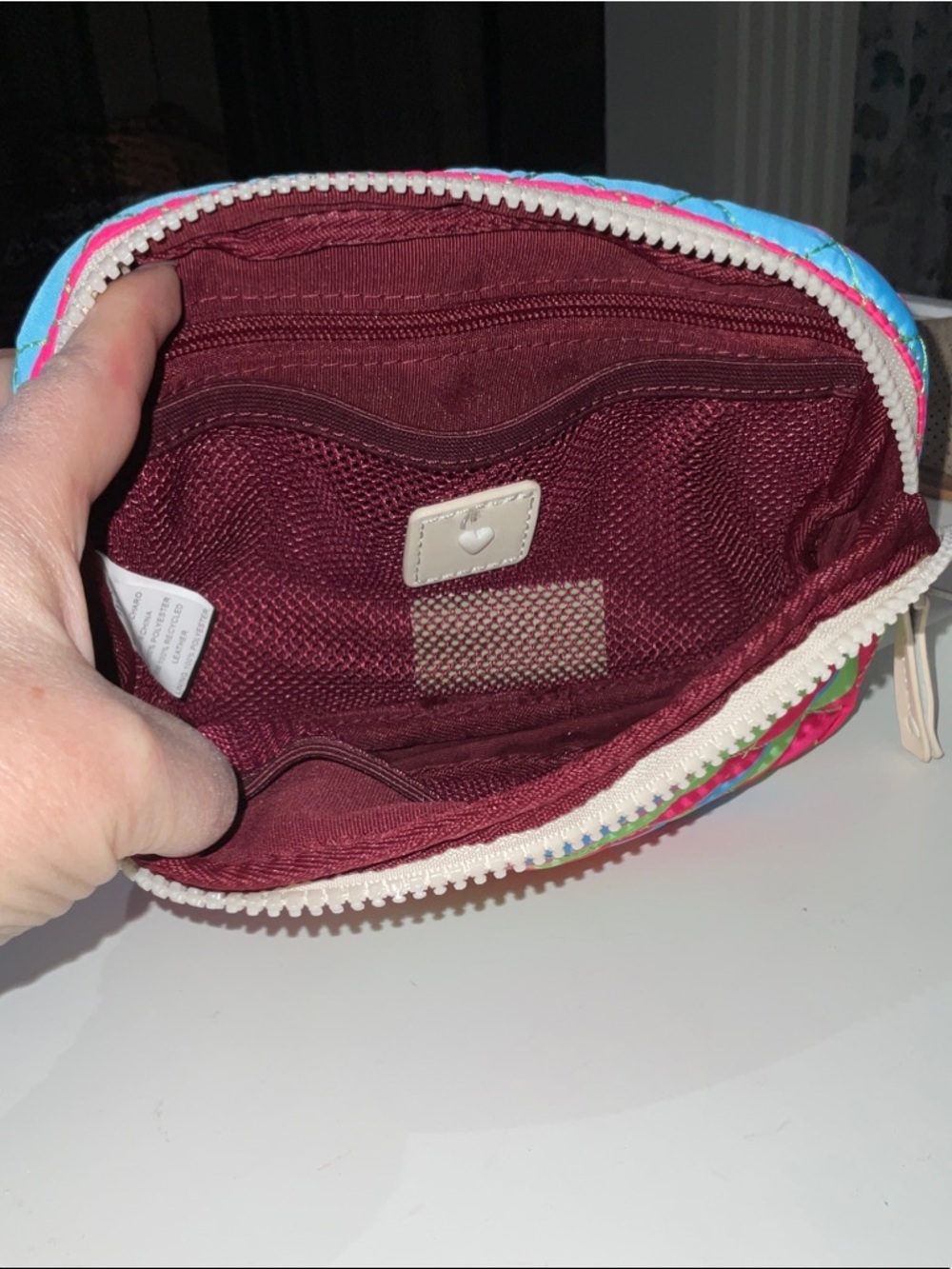 Heart Love Striped Quilted Belt Bag - Pink, Lime Green & Blue - Picture 3 of 5